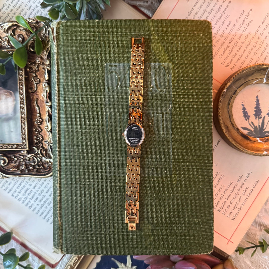 Two Tone Watch with Black Face