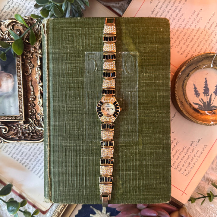 Gold Watch with Rhinestones