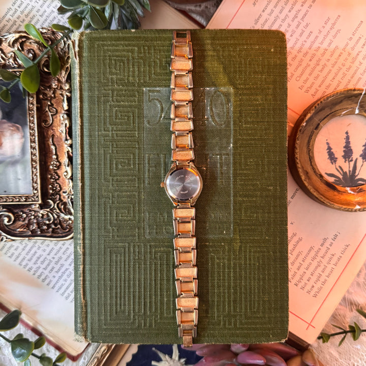 Gold Watch with Rhinestones