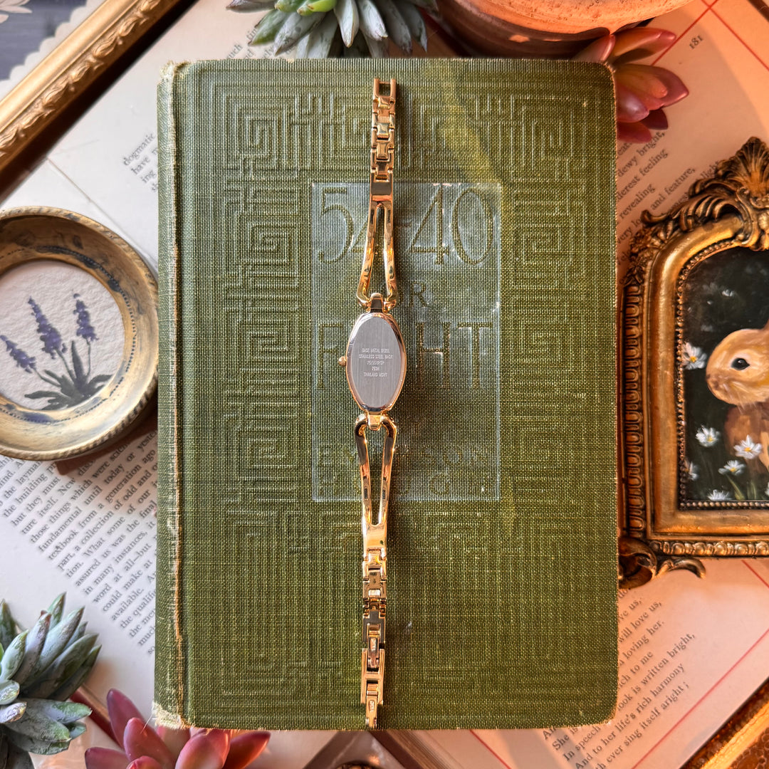 Gold Watch with Rhinestones