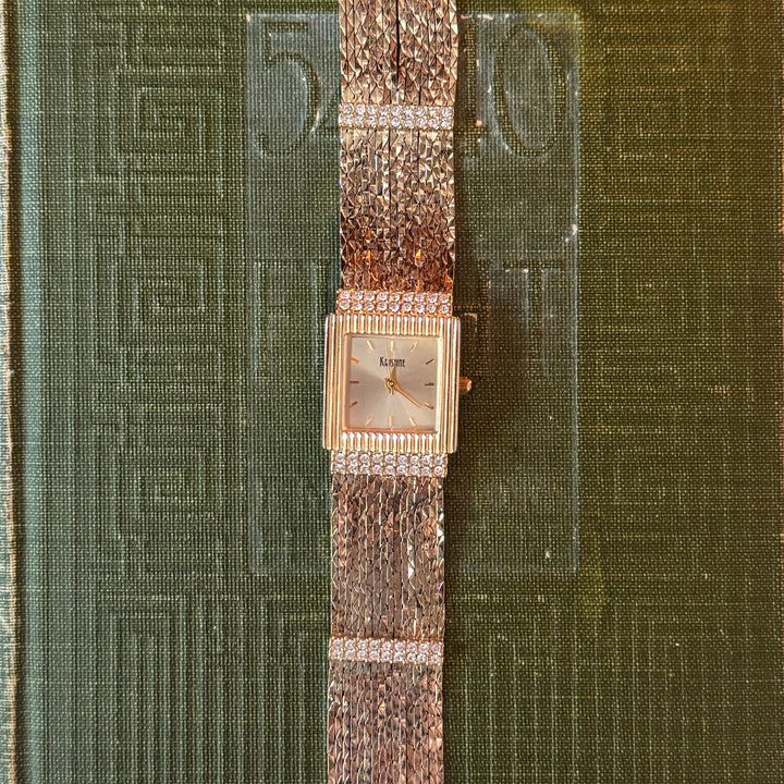 Gold Watch with Rhinestones