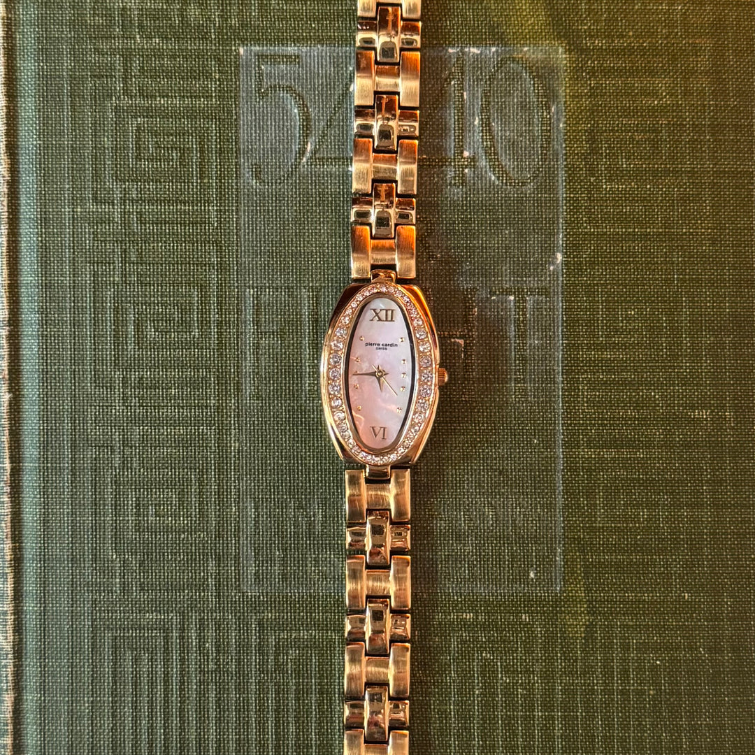 Gold Watch with Rhinestones