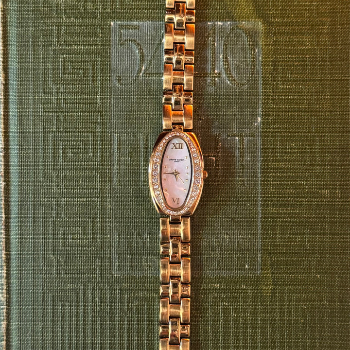 Gold Watch with Rhinestones