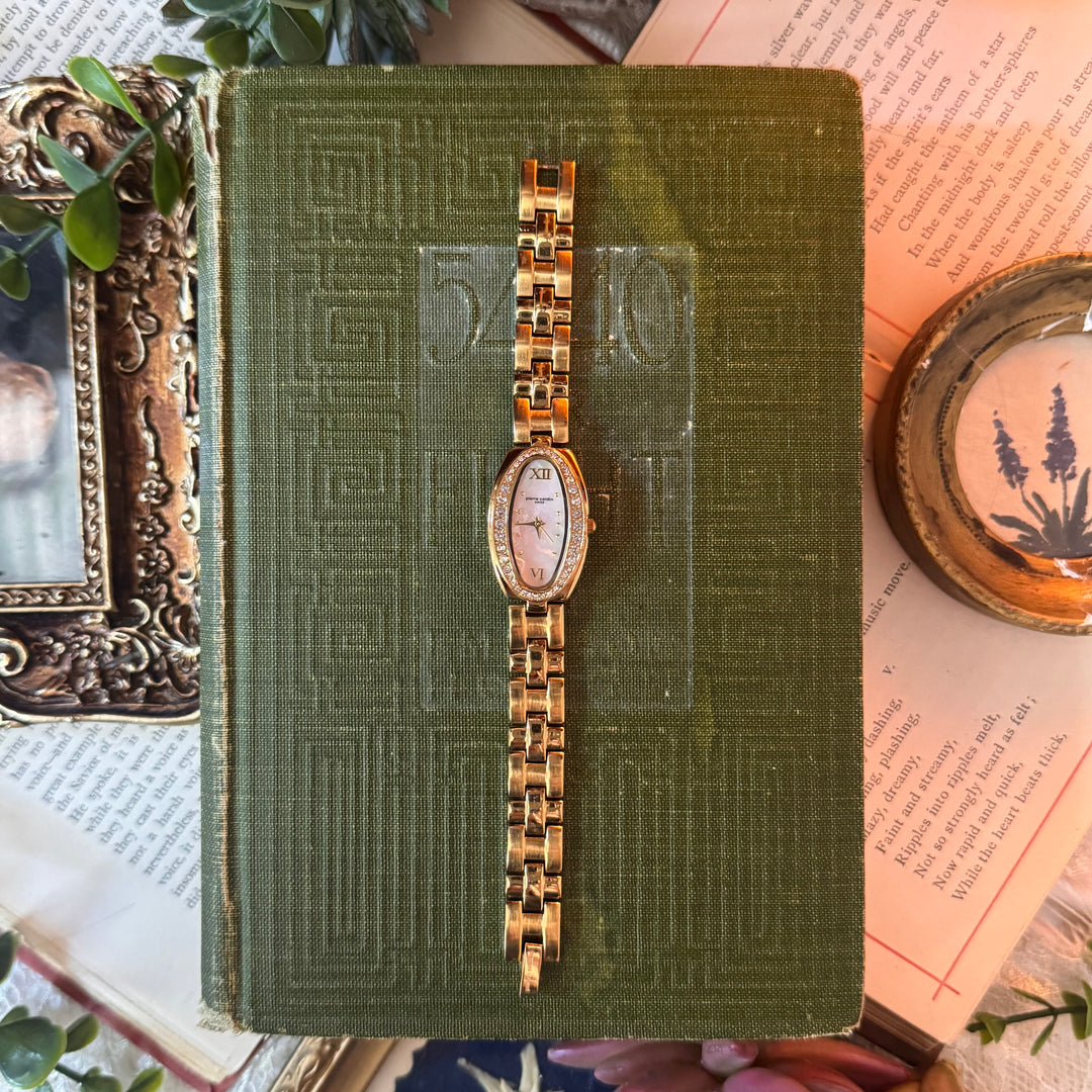 Gold Watch with Rhinestones