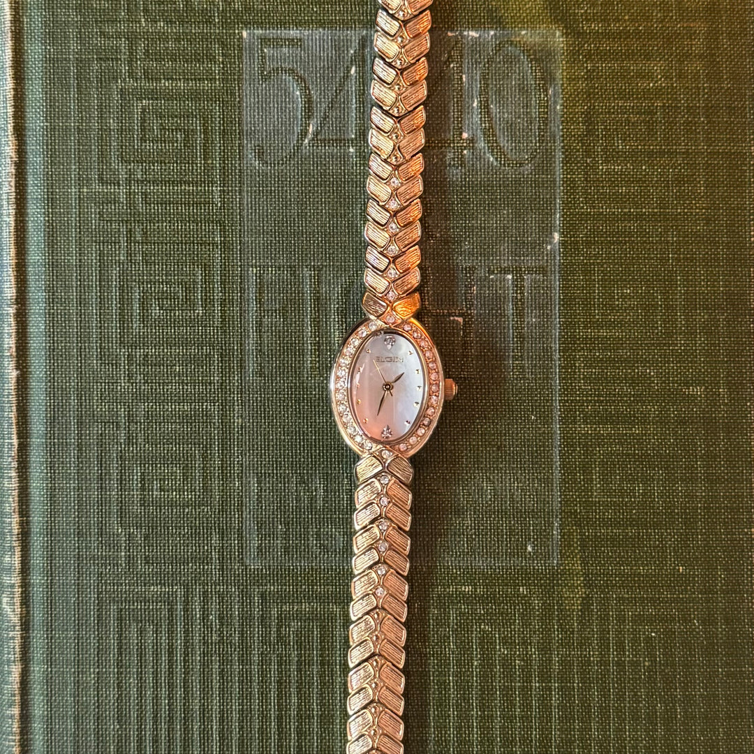 Gold Watch with Rhinestones
