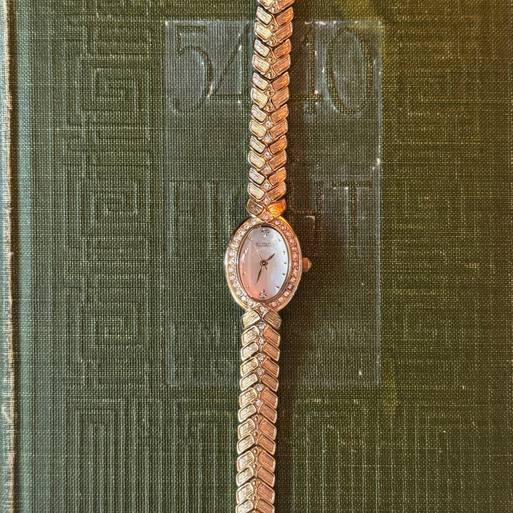 Gold Watch with Rhinestones