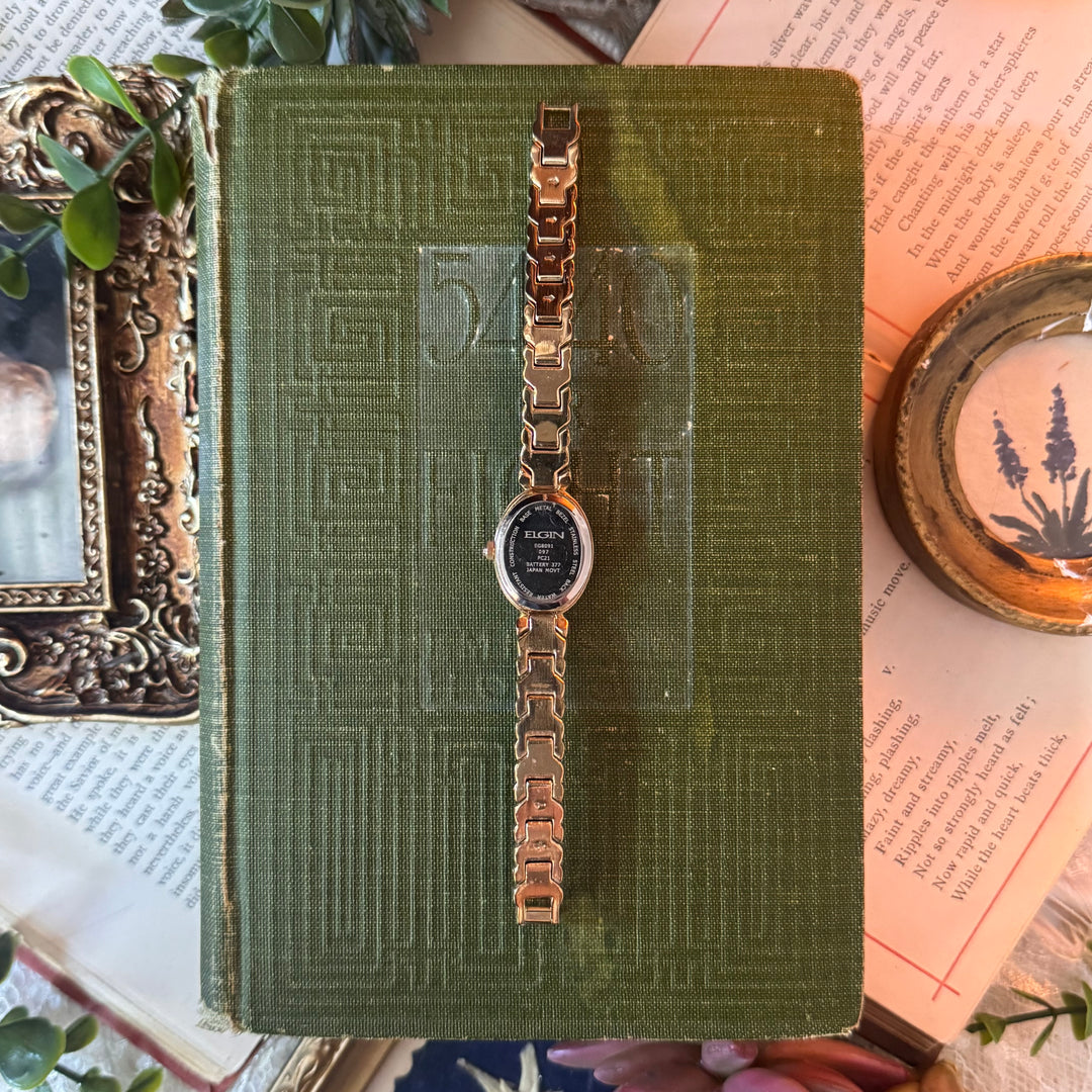 Gold Watch with Rhinestones