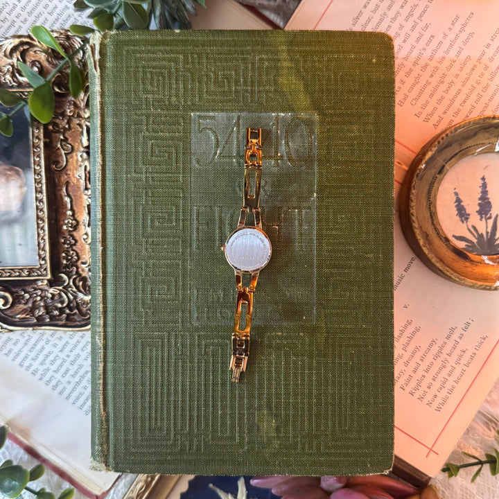 Gold Watch with Rhinestones