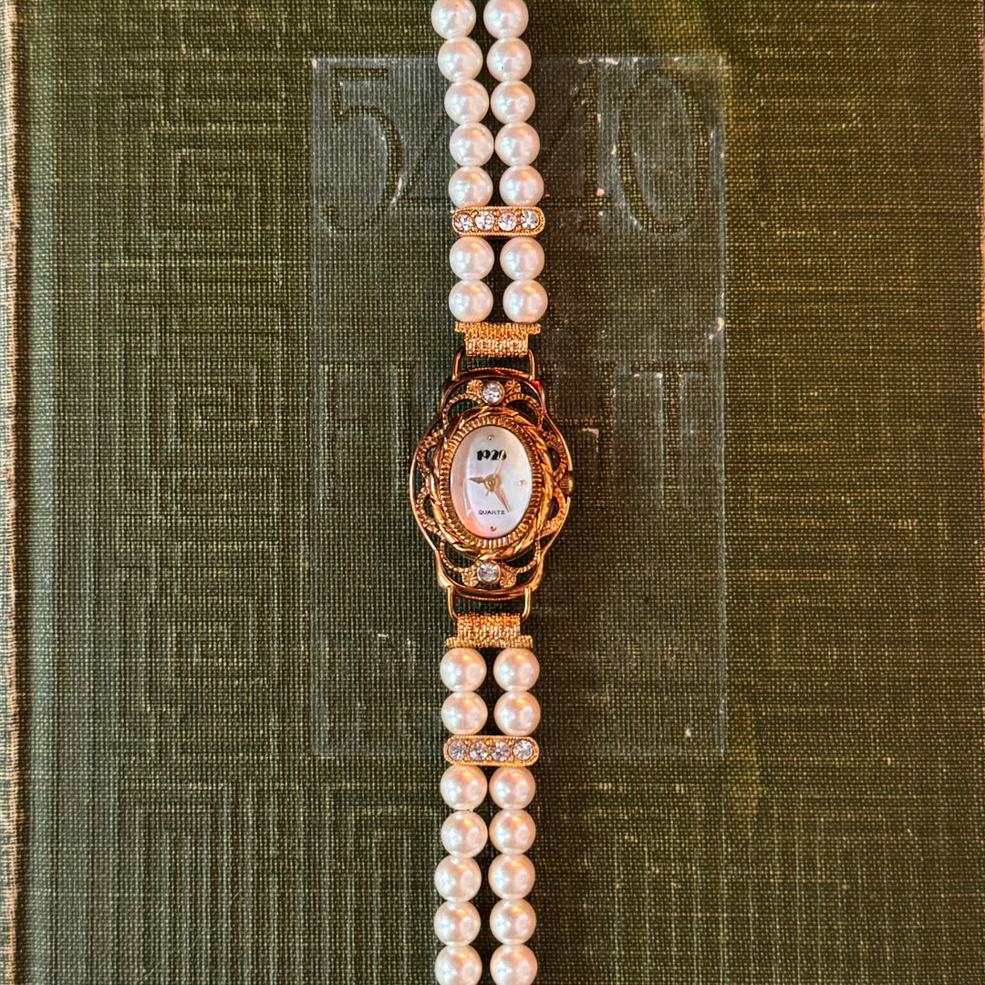 Gold Ornate Pearl Watch