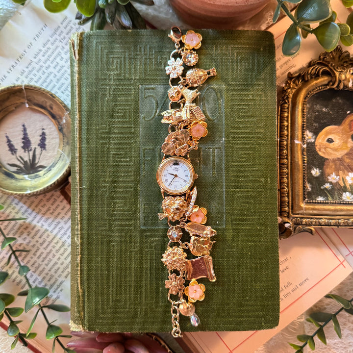 Gold Kirks Folly Alice in Wonderland Theme Watch