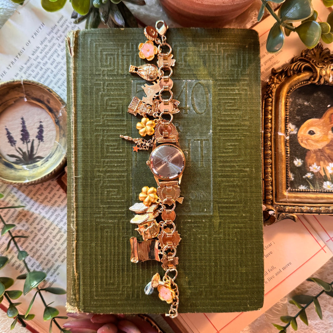 Gold Kirks Folly Alice in Wonderland Theme Watch