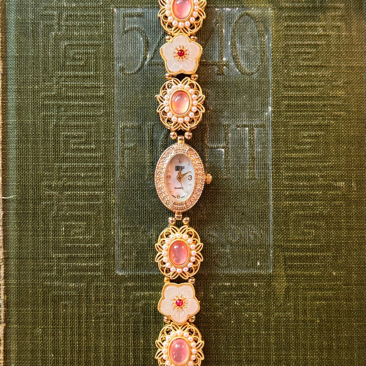 Handmade Gold Pink Charm Watch