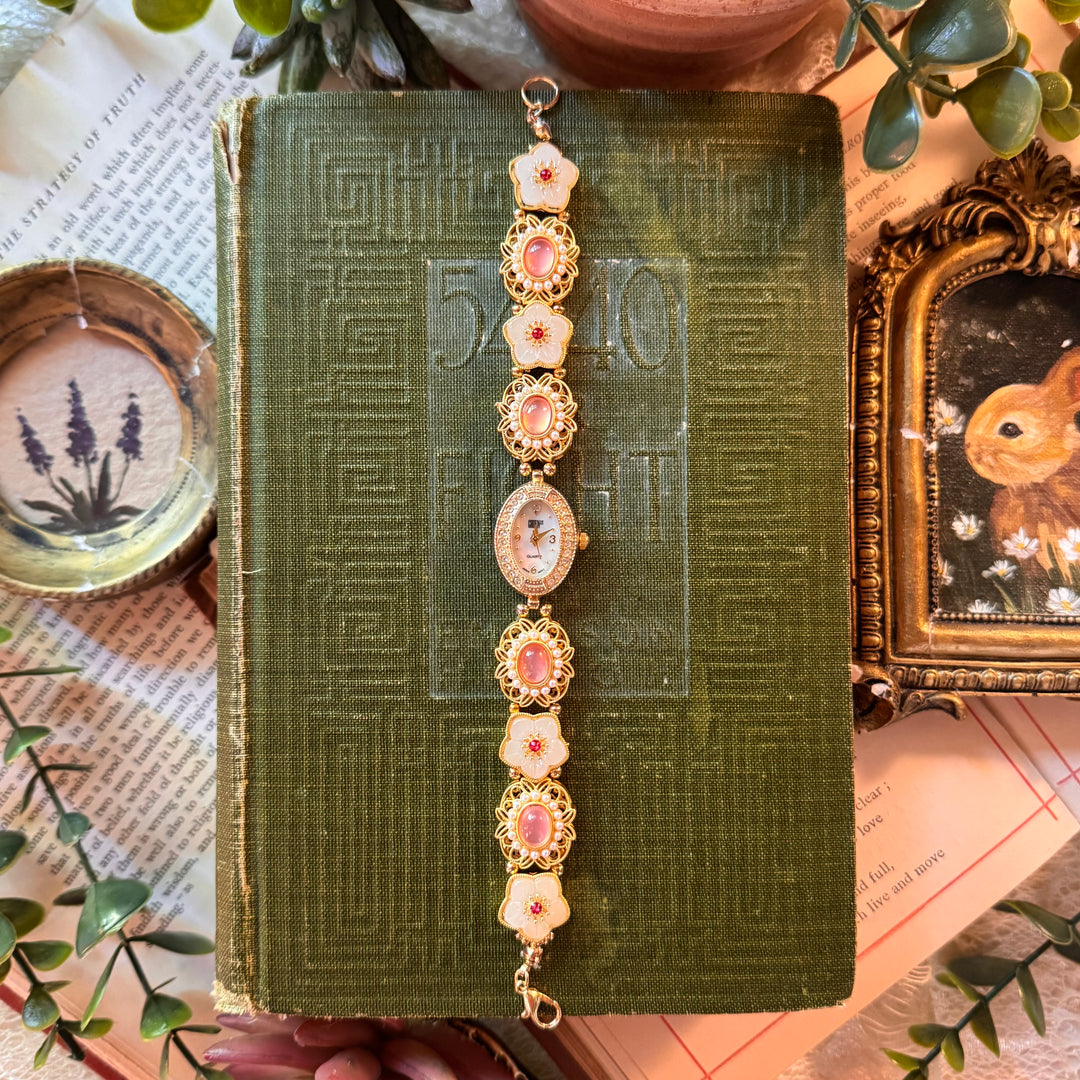 Handmade Gold Pink Charm Watch