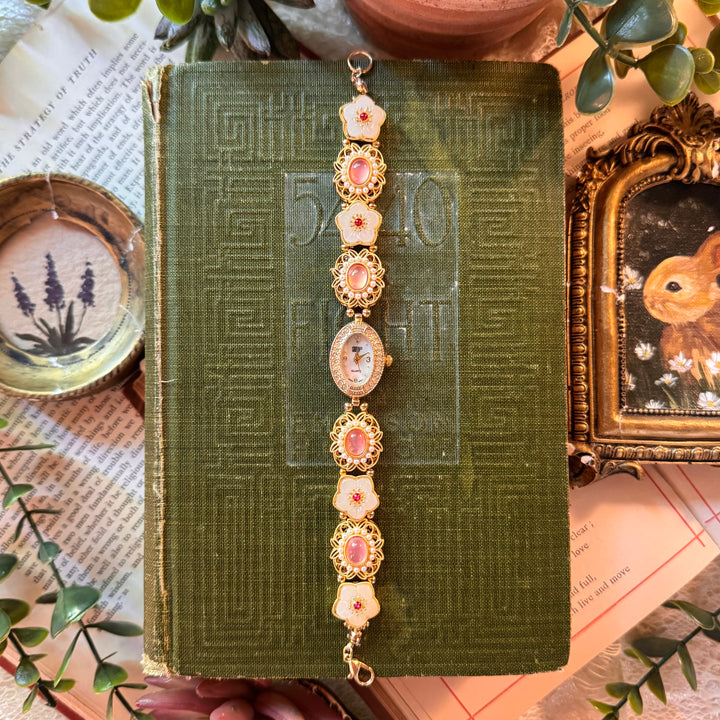 Handmade Gold Pink Charm Watch