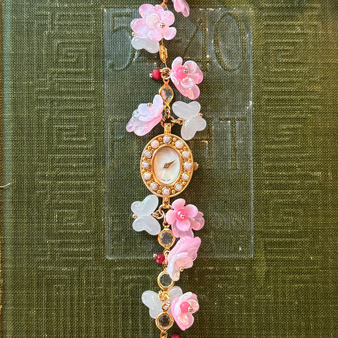 Handmade Gold Floral Charm Watch