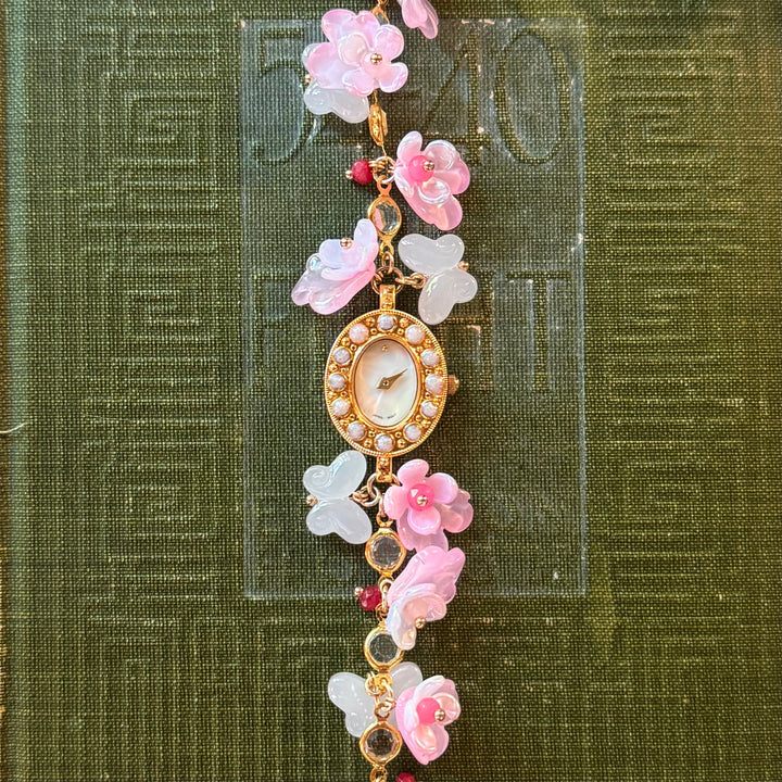 Handmade Gold Floral Charm Watch