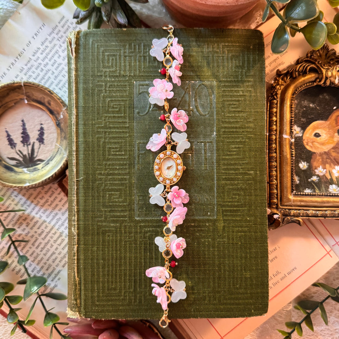 Handmade Gold Floral Charm Watch