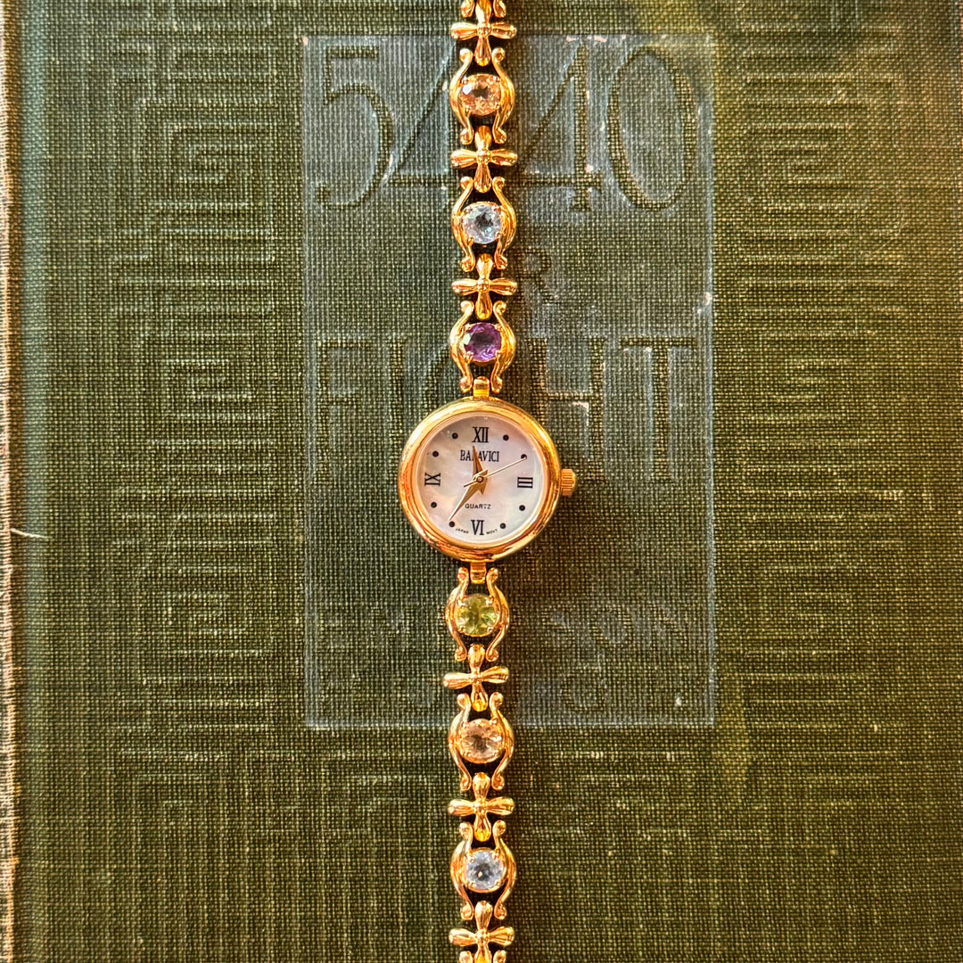 Gold Watch with Genuine Stones