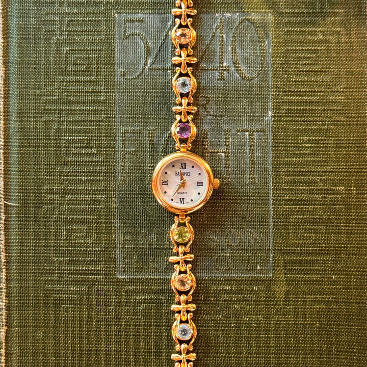 Gold Watch with Genuine Stones