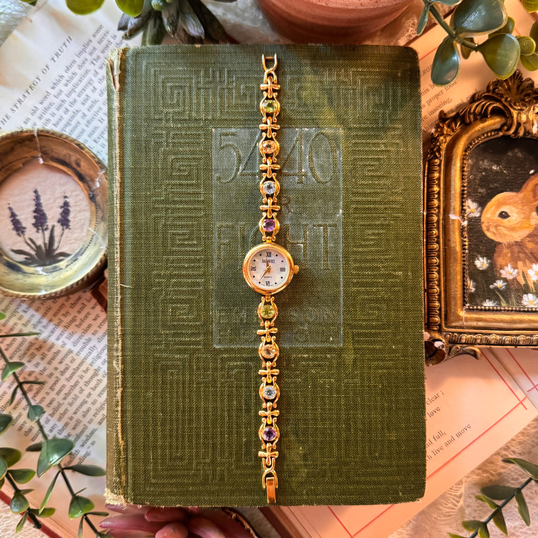 Gold Watch with Genuine Stones