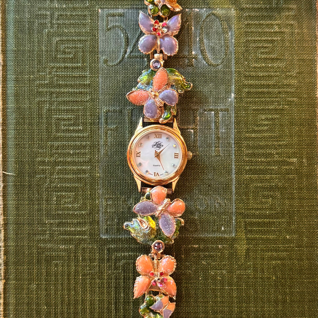 Extremely Rare Gold Kirks Folly Butterfly Charm Watch