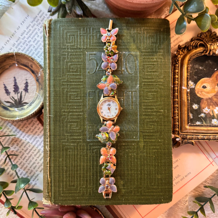 Extremely Rare Gold Kirks Folly Butterfly Charm Watch