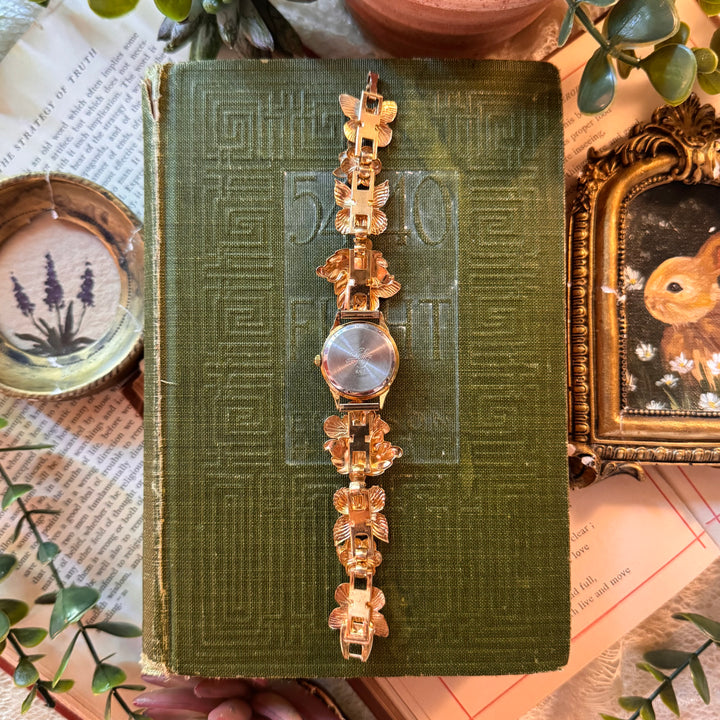 Extremely Rare Gold Kirks Folly Butterfly Charm Watch
