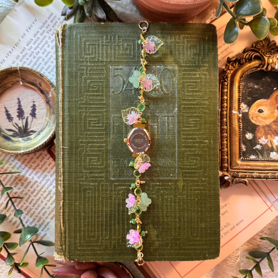 Handmade Gold Floral Charm Watch