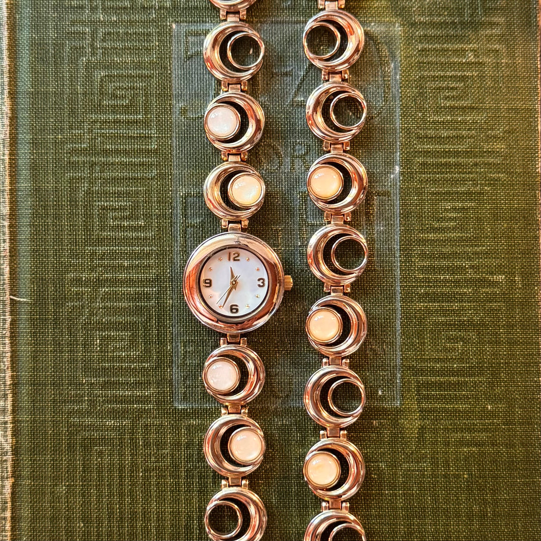 Gold Moon Watch with Matching Bracelet
