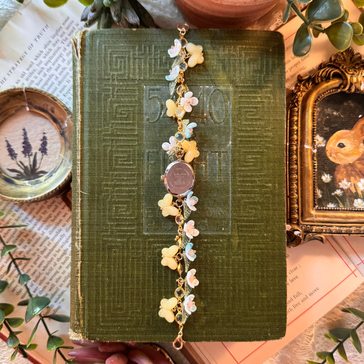 Handmade Gold Floral Charm Watch