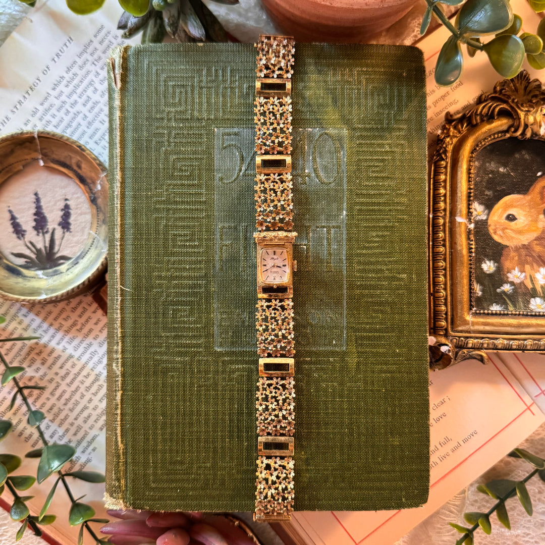 Gold Floral Peekaboo Watch