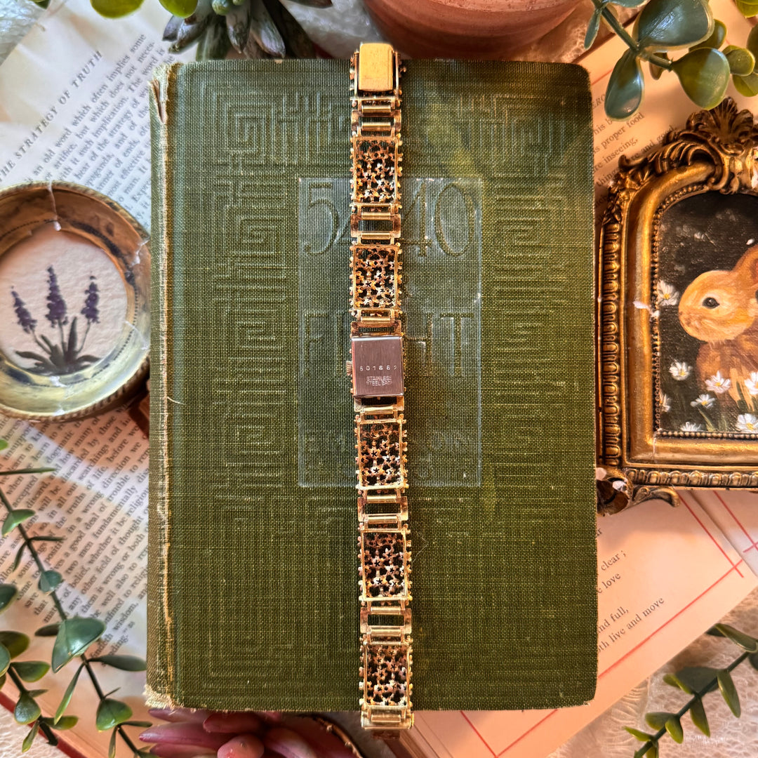 Gold Floral Peekaboo Watch