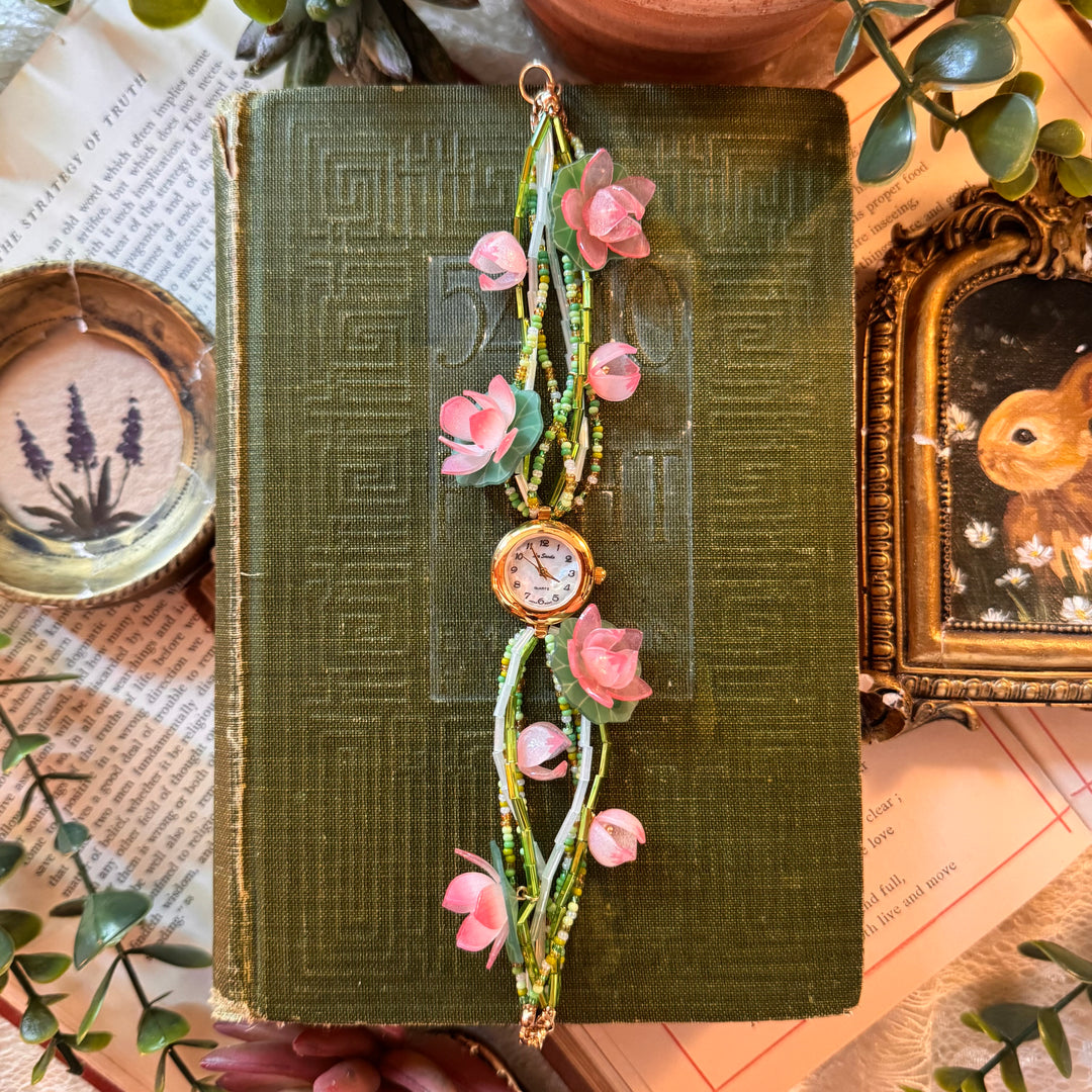 Handmade Gold Lotus Flower Watch