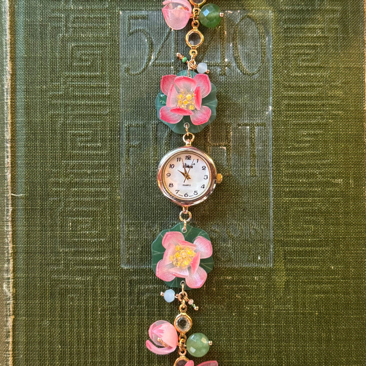 Handmade Gold Lotus Flower Watch
