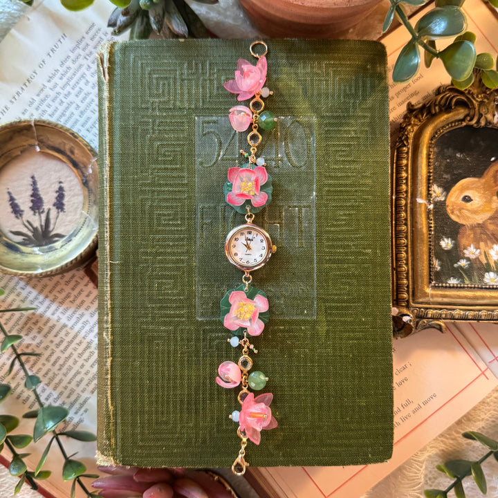 Handmade Gold Lotus Flower Watch