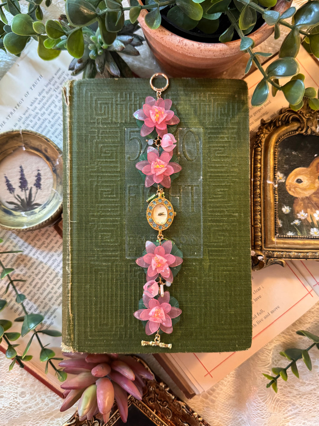 Handmade Gold Lotus Flower Watch