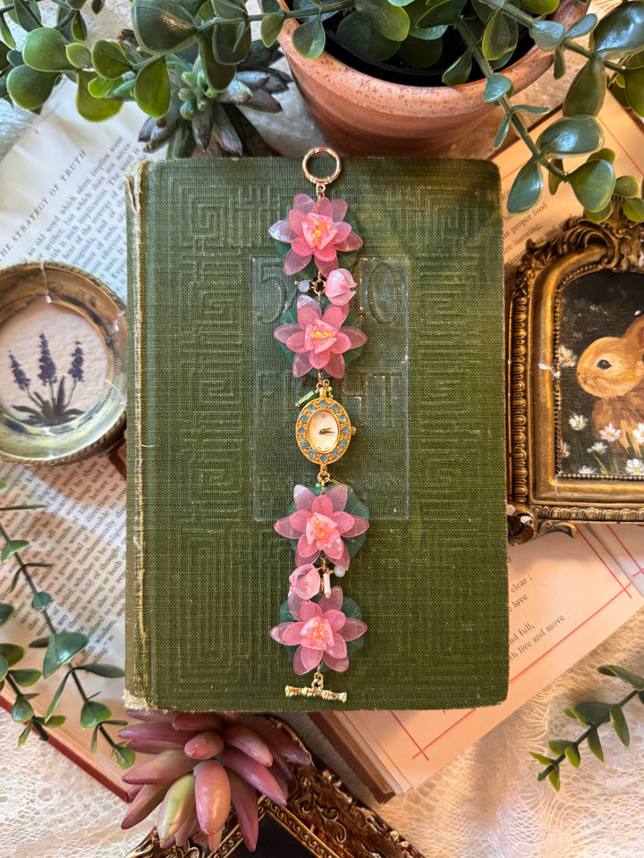 Handmade Gold Lotus Flower Watch