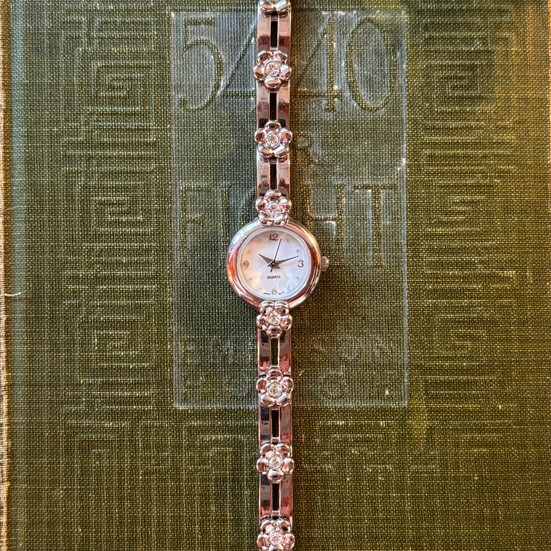 Silver Flower Watch