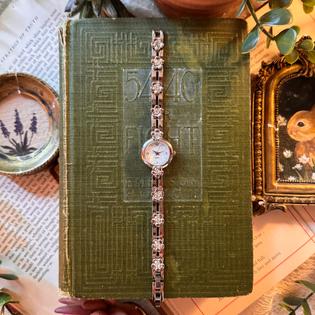 Silver Flower Watch