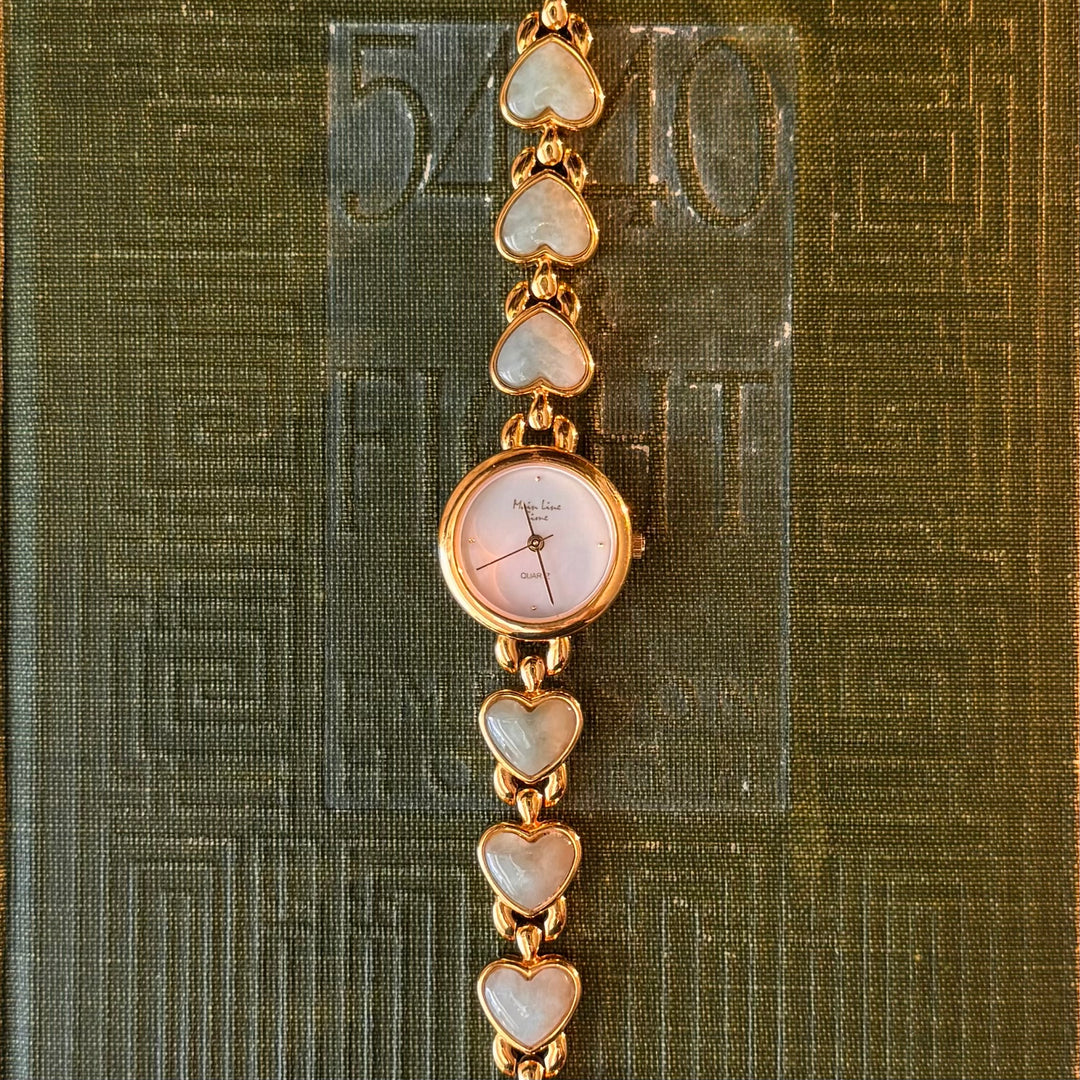Gold Heart Jade Watch