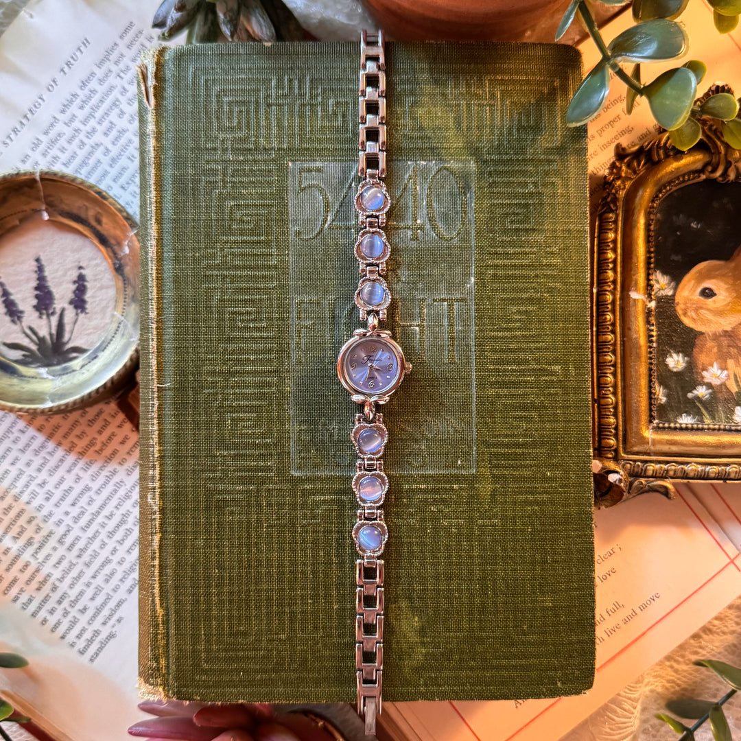 Silver Watch with Blue Accents