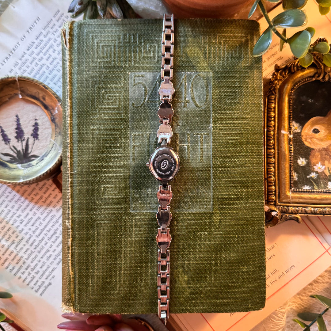Silver Watch with Blue Accents