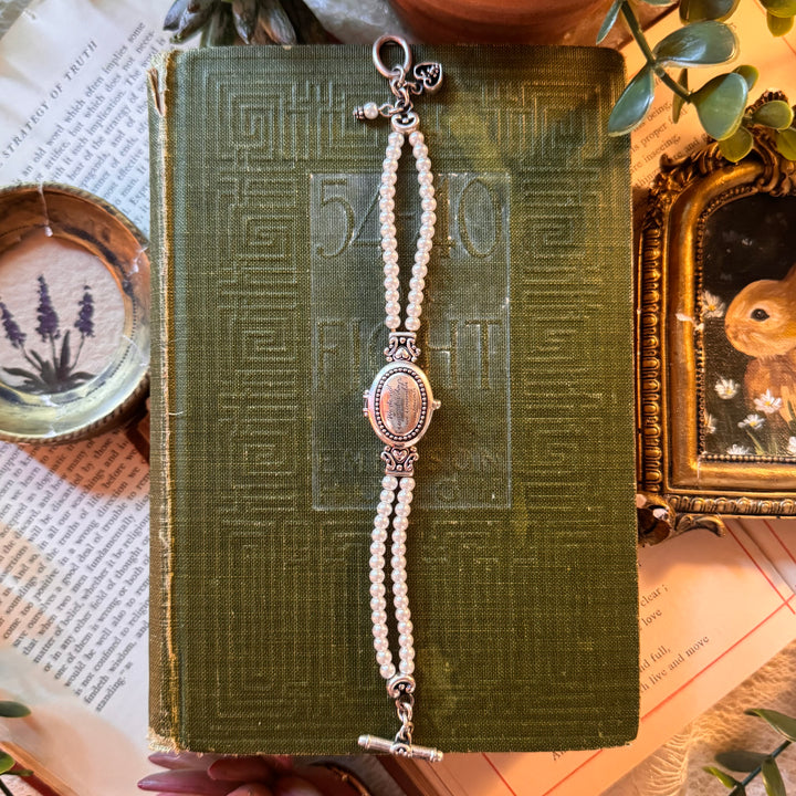 Silver Pearl Peekaboo Watch