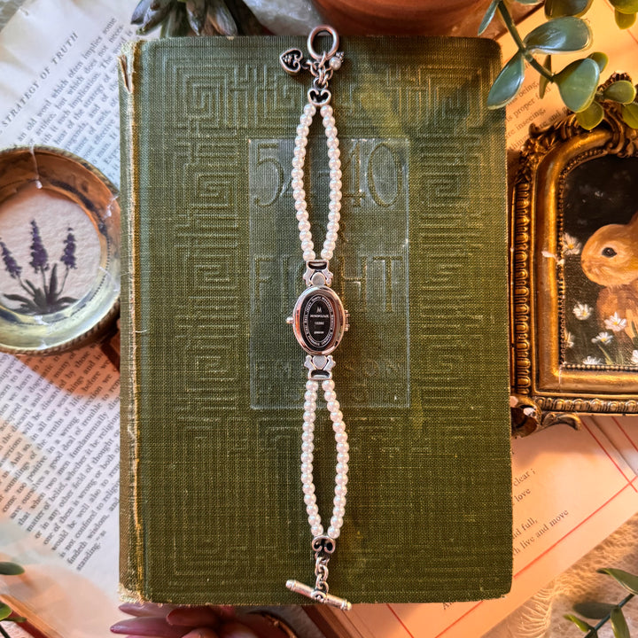 Silver Pearl Peekaboo Watch