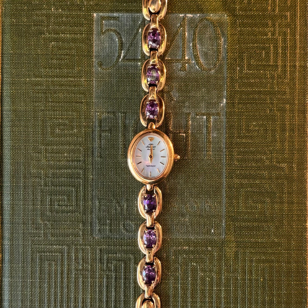 Gold Jules Jurgensen Watch with Genuine Gemstones