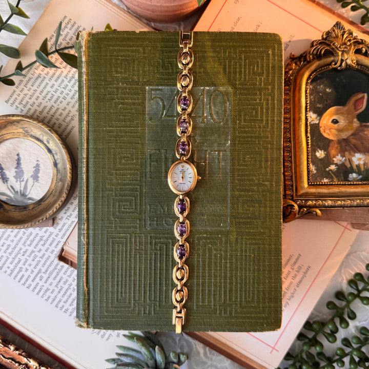 Gold Jules Jurgensen Watch with Genuine Gemstones