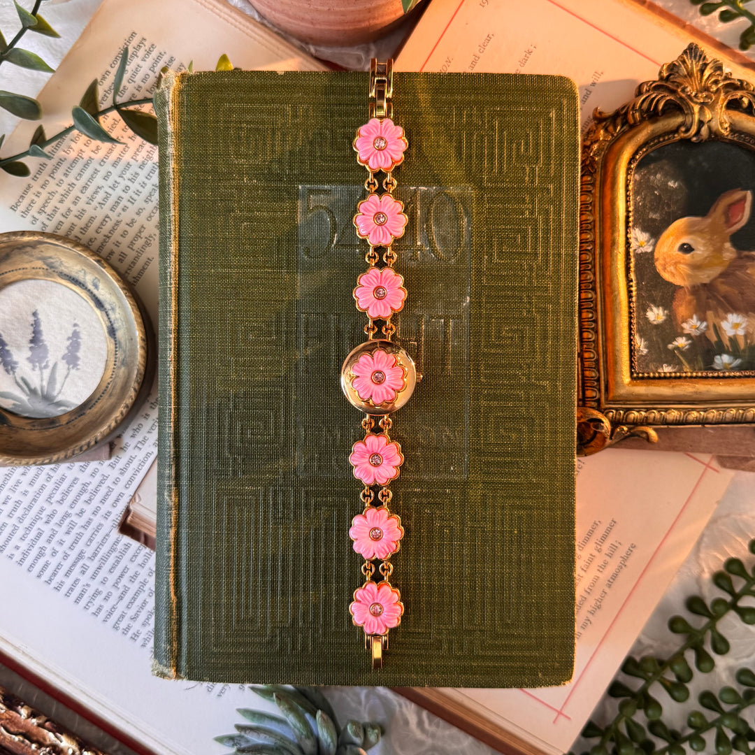 Gold Floral Peekaboo Watch