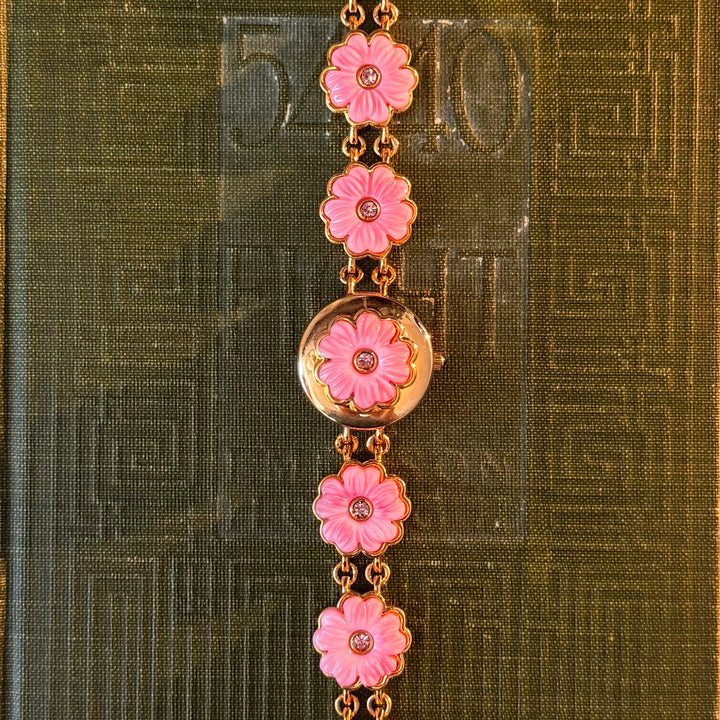 Gold Floral Peekaboo Watch