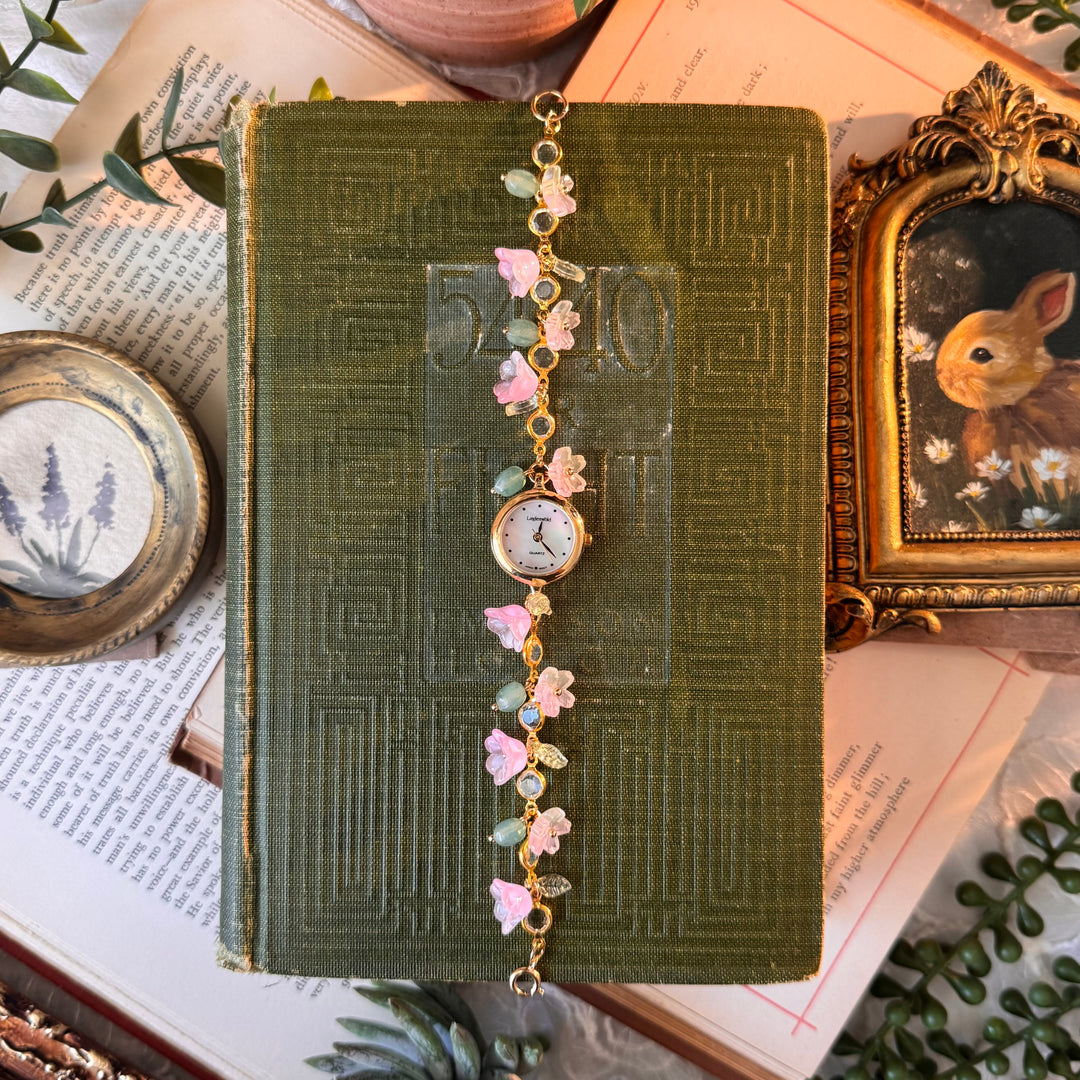 Handmade Gold Flower Charm Watch