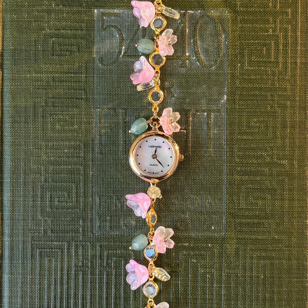 Handmade Gold Flower Charm Watch